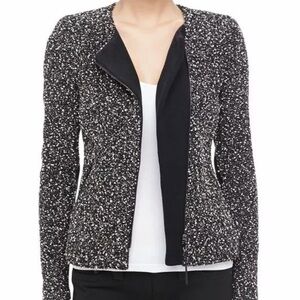 Rebecca Taylor Tweed Jacket Women's Black White Wool Blend Professional Size 6